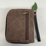 Chala Brown Faux Leather Patchwork Zip Around Wallet