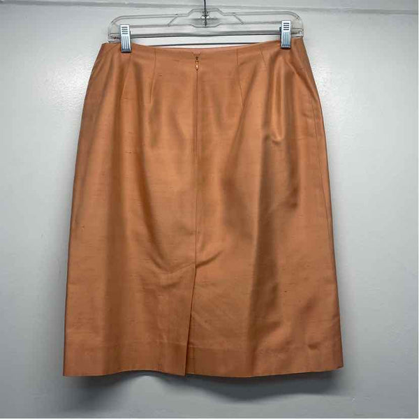 Dana Buchman Size 8 Women's Peach Solid Pencil-Knee Skirt