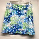 IBKUL Size M Women's Blue-Multi Pattern Pull On Skort
