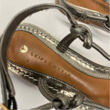 Leifsdottir Size 5.5 Women's Pewter Solid Strappy Sandals
