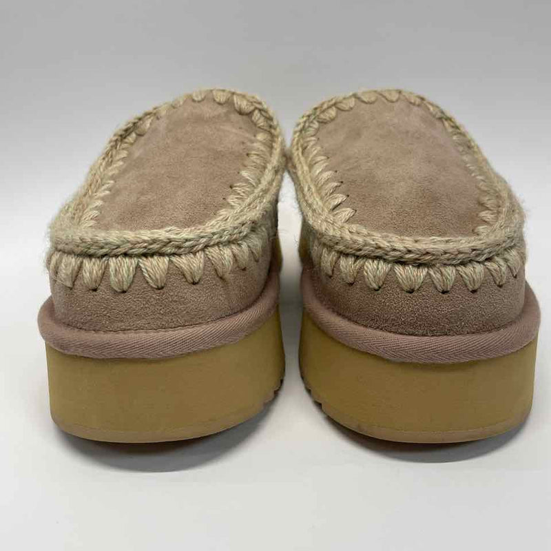 Mou Size 38-7.5 Women's Camel Crochet Platform Clogs