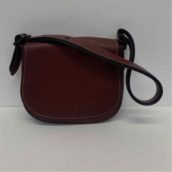 Coach Burgundy Solid Leather Crossbody Handbag
