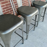 Restoration Hardware Industrial Gray Metal Stool