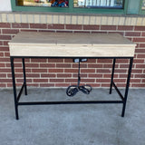 Light Brown Wood-Metal 2 Drawer Desk