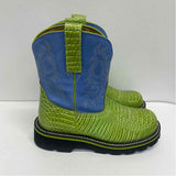 Ariat Fatbaby Size 7 Women's Blue-Lime Animal Print Western Boots