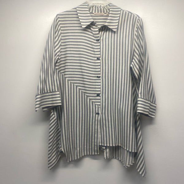 Soft Surroundings Size PXL Women's Black-White Stripe Tunic Shirt