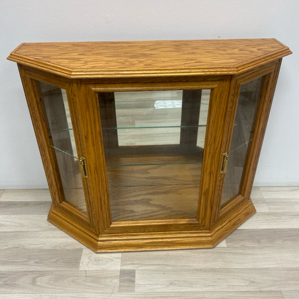 Natural Wood-Glass Curio Cabinet