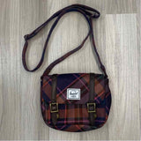 Herschel Supply Co. Purple-Multicolor Fabric Plaid Crossbody Handbag
