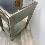 Side Silver Wood-Mirror Table
