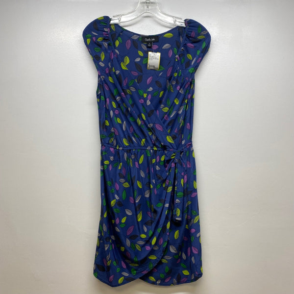 Charlie Jade Women's Size S Blue-Multi Pattern Faux Wrap Dress