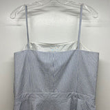 Ann Taylor Women's Size L Blue-White Striped Spaghetti Strap Dress