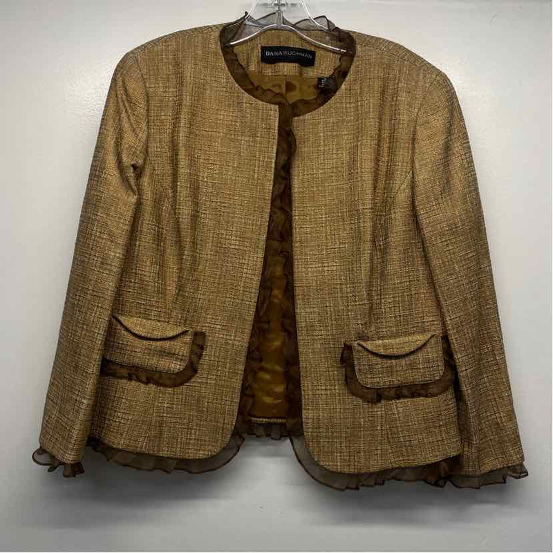 Dana Buchman Size 6 Women's Tan Tweed Pencil-Knee Skirt