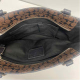 Coach Brown Monogram Leather Shoulder Handbag