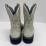 Ariat Fatbaby Size 7 Women's Off White Embroidered Western Boots