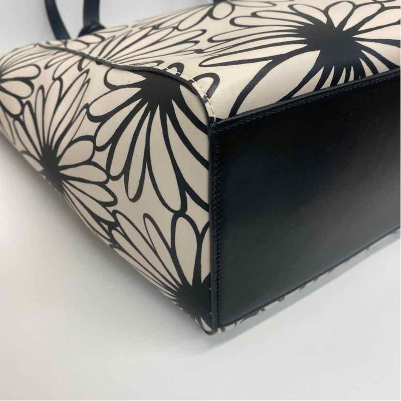 Kate Spade Black-Tan Floral Tote Handbag