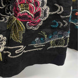 Johnny Was Size S Women's Black-Multi Embroidered Kimono Long Sleeve Top
