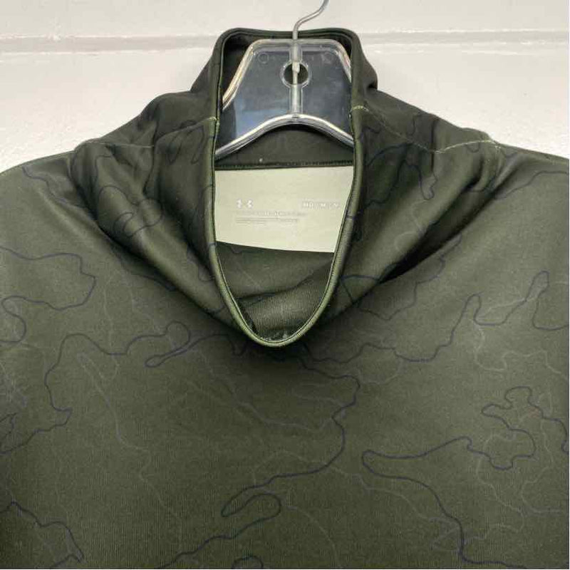 Under Armour Size M Women's Dark Green Pattern  Turtle Neck Activewear Top