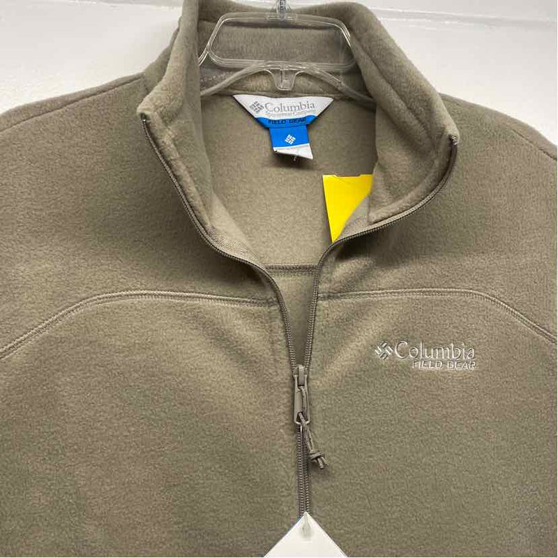 Columbia Size L Tan Fleece Polyester Solid Men's Vest