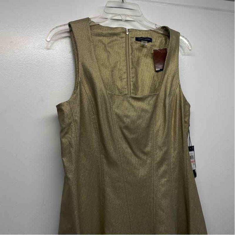 Tommy Hilfiger Size 10-M Women's Gold Shimmer Fit And Flare Dress