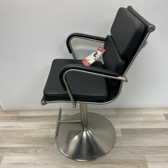 Bayside Swivel Black Faux leather Adjustable Stool