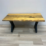 Handmade Pedestal Pine Bench