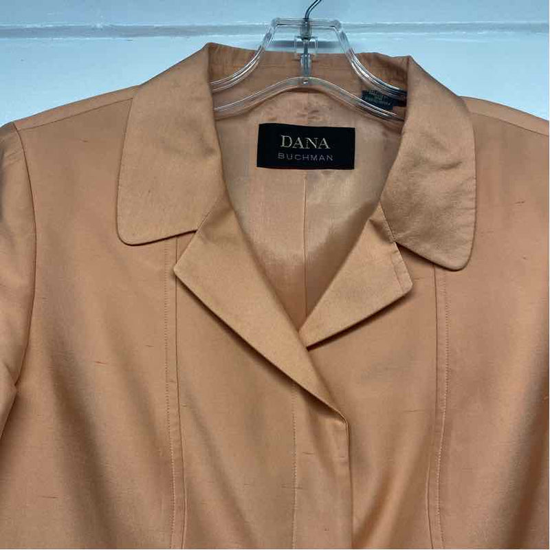 Dana Buchman Women's Size 8-M Peach Solid Button Up Jacket