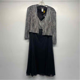 Alex Evenings Size 12-L Women's Black-Silver Shimmer 2 Piece Dress