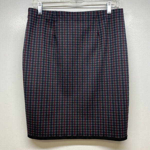 Max Studio Women's Size M-8 Black-Multi Plaid Pencil-Knee Skirt