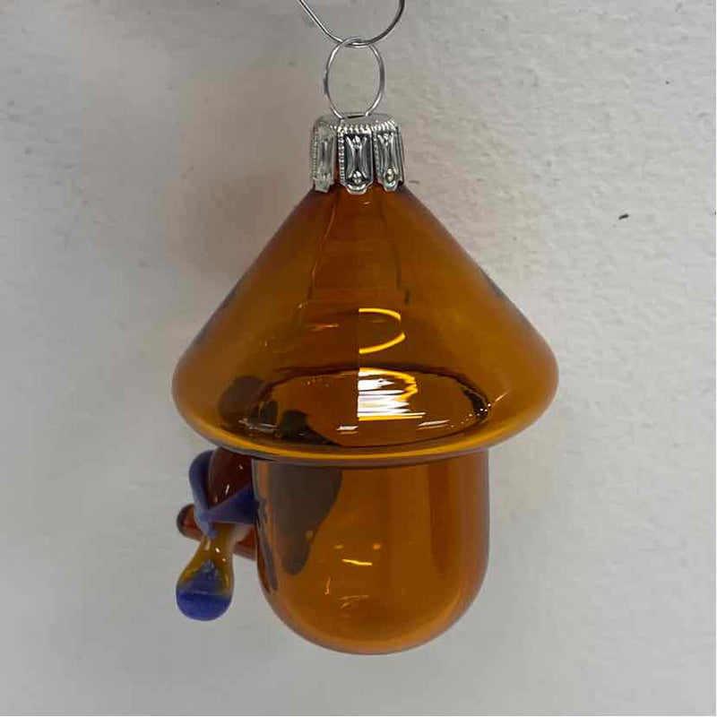 Artful Home Hanging Amber Glass Birdhouse Ornament - Fly Away Home