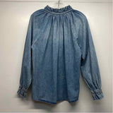 Citizens of Humanity Size S Women's Light Blue Washed Mock Neck Blouse