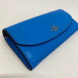 Coach Blue Pebbled Wallet