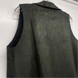 Peck & Peck Women's Size L Green Solid Maxi Cardigan Vest