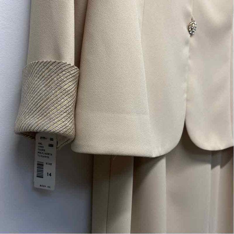 Karen Miller Size 14-L Women's Champagne Shimmer Maxi Dress w Long Sleeve Jacket