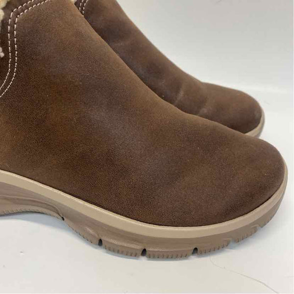 Skechers Size 7.5 Women's Brown Solid Ankle Booties