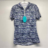 Greg Norman Size S Women's Purple-Multicolor Pattern Zip Neck Activewear Top