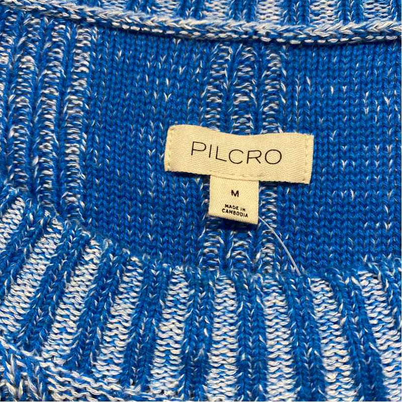 Pilcro - Anthropologie Size M Women's Blue-White Tweed High Low Sweater