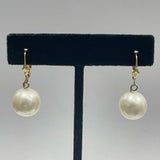 Yellow-White Pearl 14K Earrings