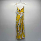 Here comes the sun Size S Women's Yellow Pattern Strappy Dress