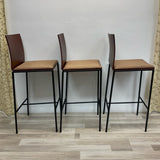 Red multi Metal-Wood Stool