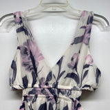 Sienna Sky Size M Women's White-Multicolor Floral Maxi-Halter Dress