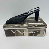 Nina Size 8 Women's Black Shimmer Slingback Shoes