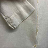 120% Lino Size S Women's White Solid Button Up Shirt