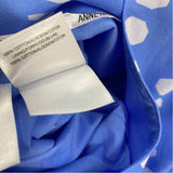 Anne Klein Size 10-M Women's Blue-White Pattern Sleeveless Fit And Flare Dress