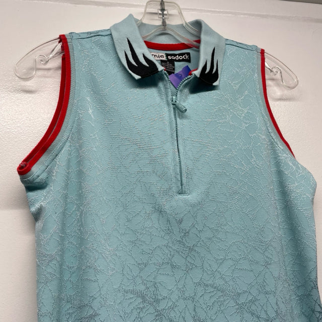 Jamie Sadock Size S Women's Light Blue Brocade Polo Activewear Top