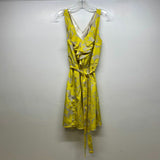 Express Size M Women's Gray-Yellow Pattern Sleeveless Dress