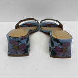 Marc Fisher Size 8 Women's Blue-Multi Floral Strappy Sandals