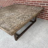 Arhaus Furniture Brown Wood-Metal Coffee Table