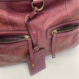 Gianni Bini Purple Distressed Leather Shoulder Handbag