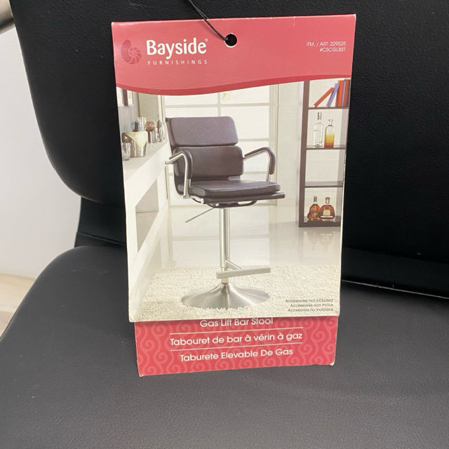 Bayside Swivel Black Faux leather Adjustable Stool