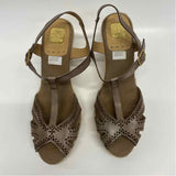 Kanna Size 41-11 Women's Taupe Cut Out Wedge Sandals